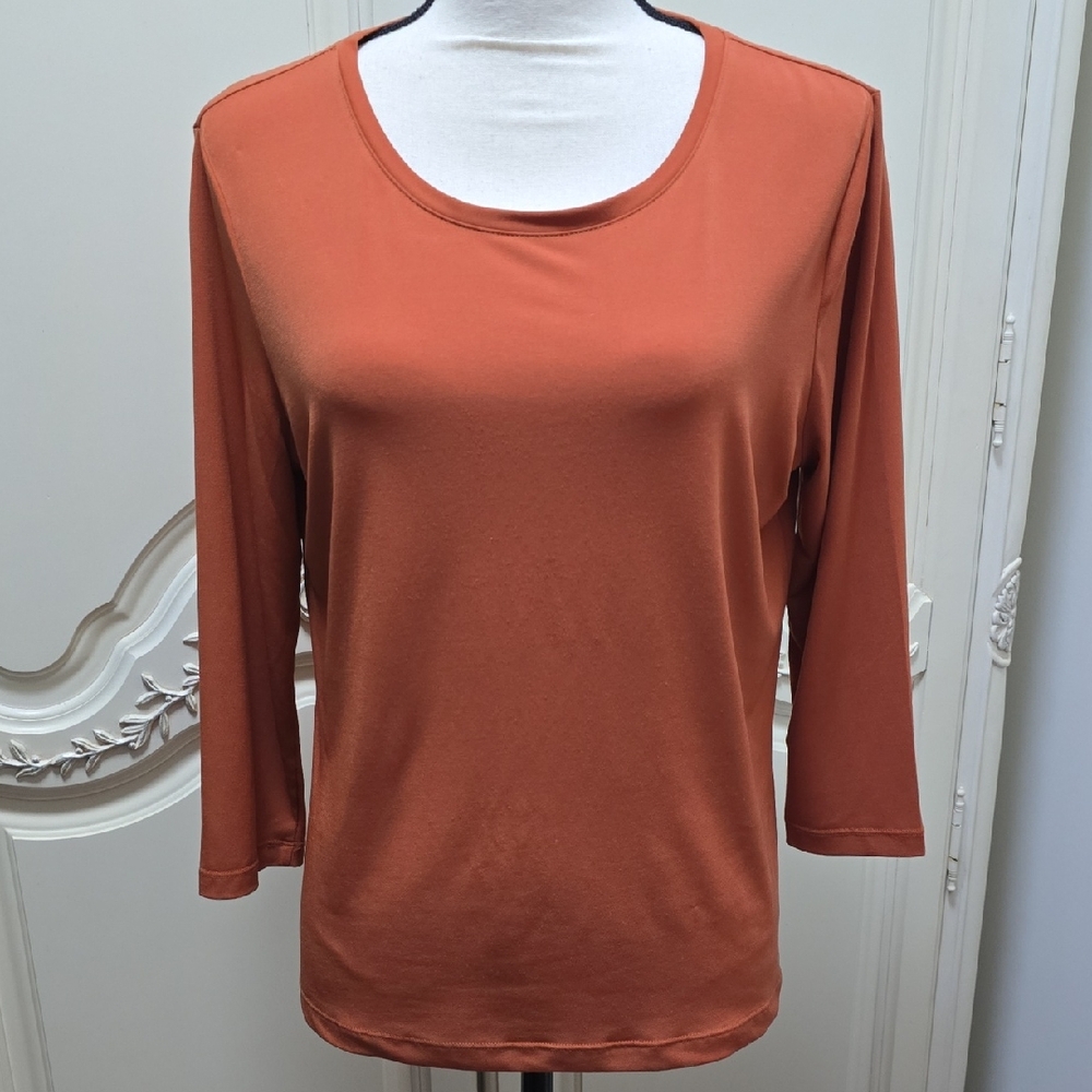 Chico's Rust 3/4 Sleeve Top